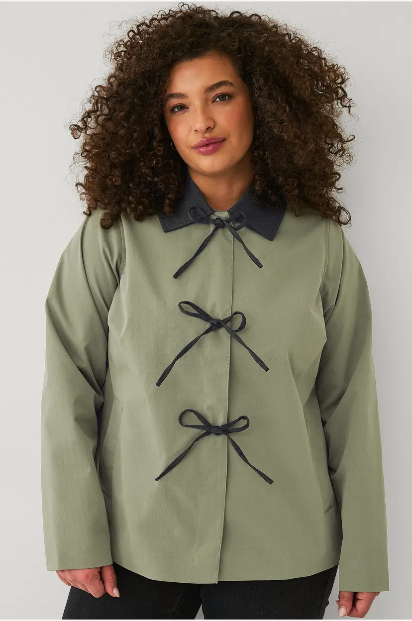Zizzi Jakke mValencia, L/s, Tie - Grønn