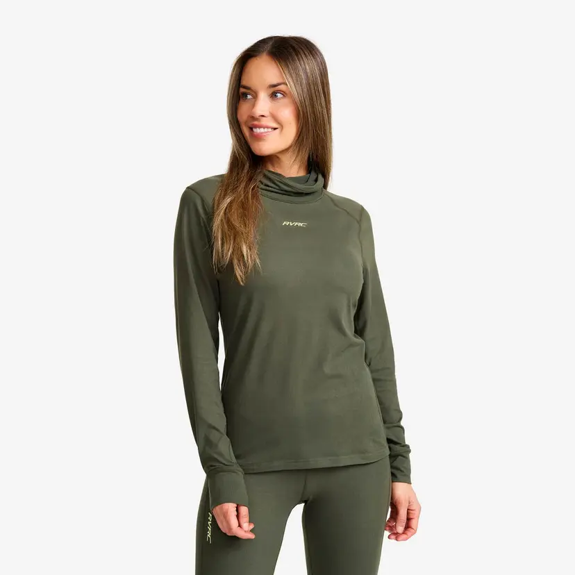 RevolutionRace Downhill Base Layer Balaclava Top Dame Kambaba Green