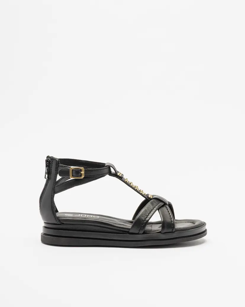 PROF PROF N14005 Black Flat sandals