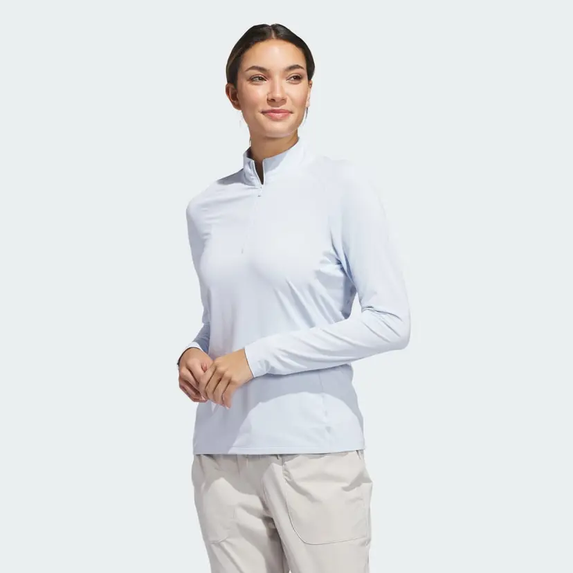 Adidas Ultimate365 Solid Quarter-Zip Mock Poloskjorte
