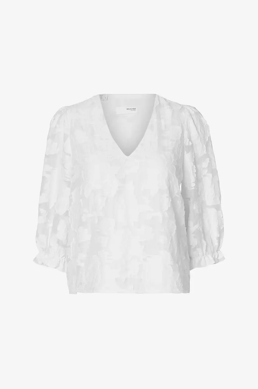 Selected Women Bluse slfCathi-sadie 3/4 Top - Hvit