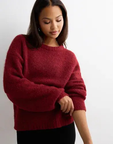 Nelly Nelly - Rød - Fuzzy Knit Sweater