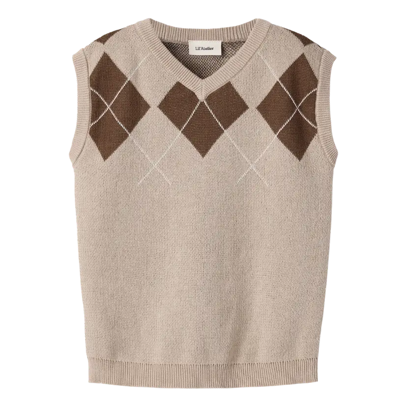 Lil`Atelier Lil' Atelier - Vest Ronan White Pepper/Brown