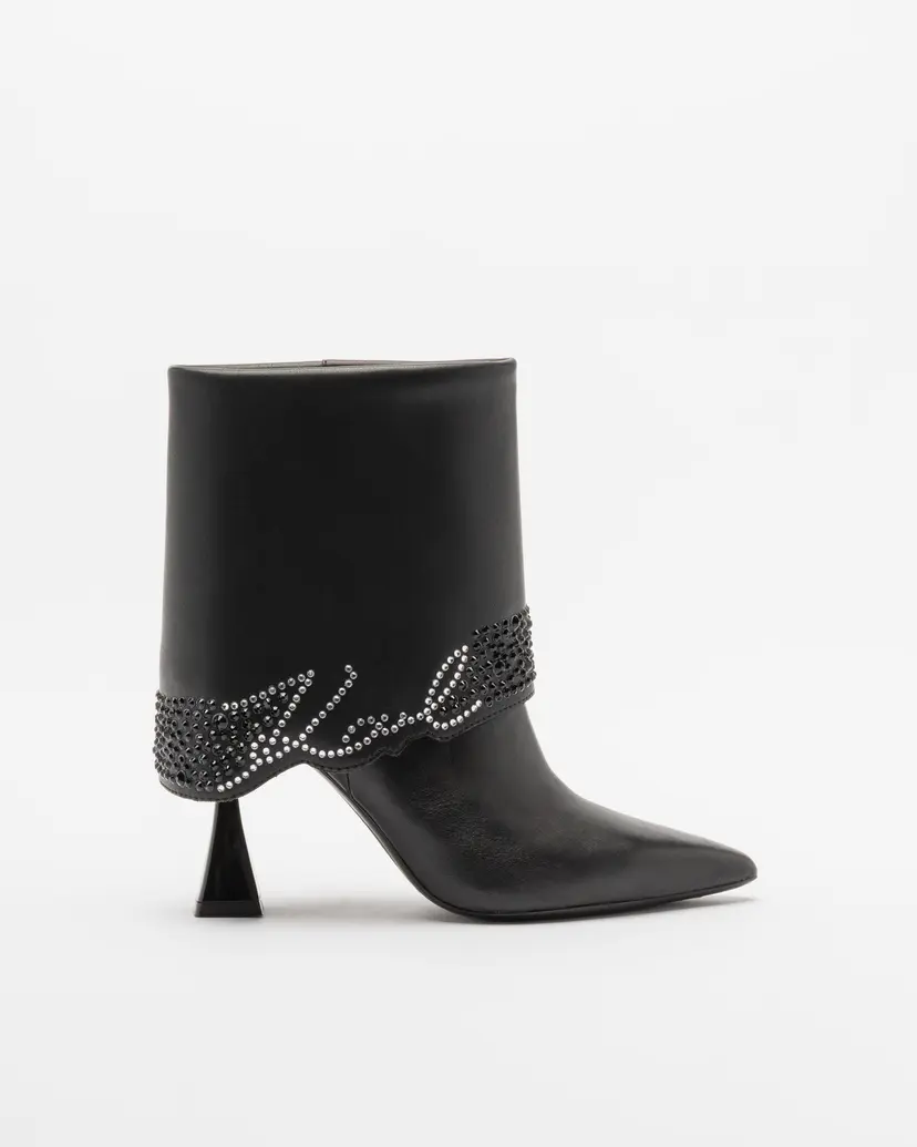 Karl Lagerfeld Karl Lagerfeld Debut II Fold Down Black Ankle Boots