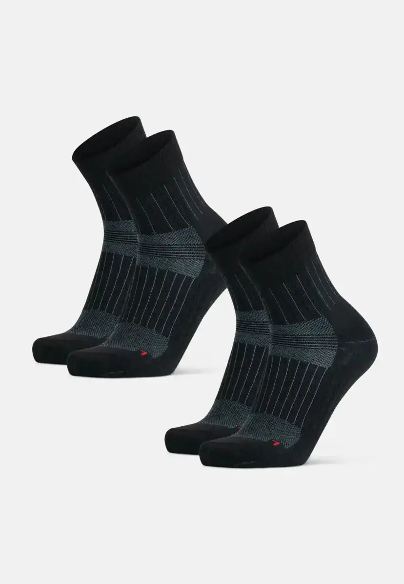 DANISH ENDURANCE MERINO RUNNING QUARTER STRØMPER fra DANISH ENDURANCE, Sort/Grå, 39-42, Merinould Climayarn, Temperaturregulering og fugttransport