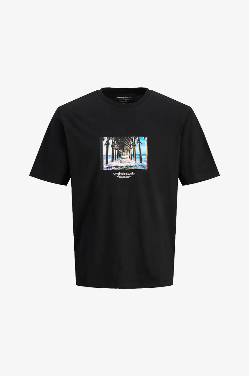 Jack & Jones Junior T-skjorte jorVesterbro Picture Tee SS Crew JN - Svart