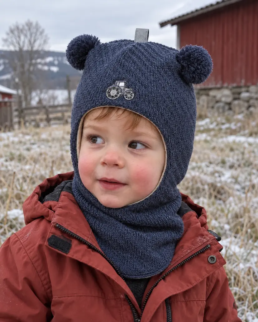 Kivat Balaclava i ull «Traktor» Blå melange