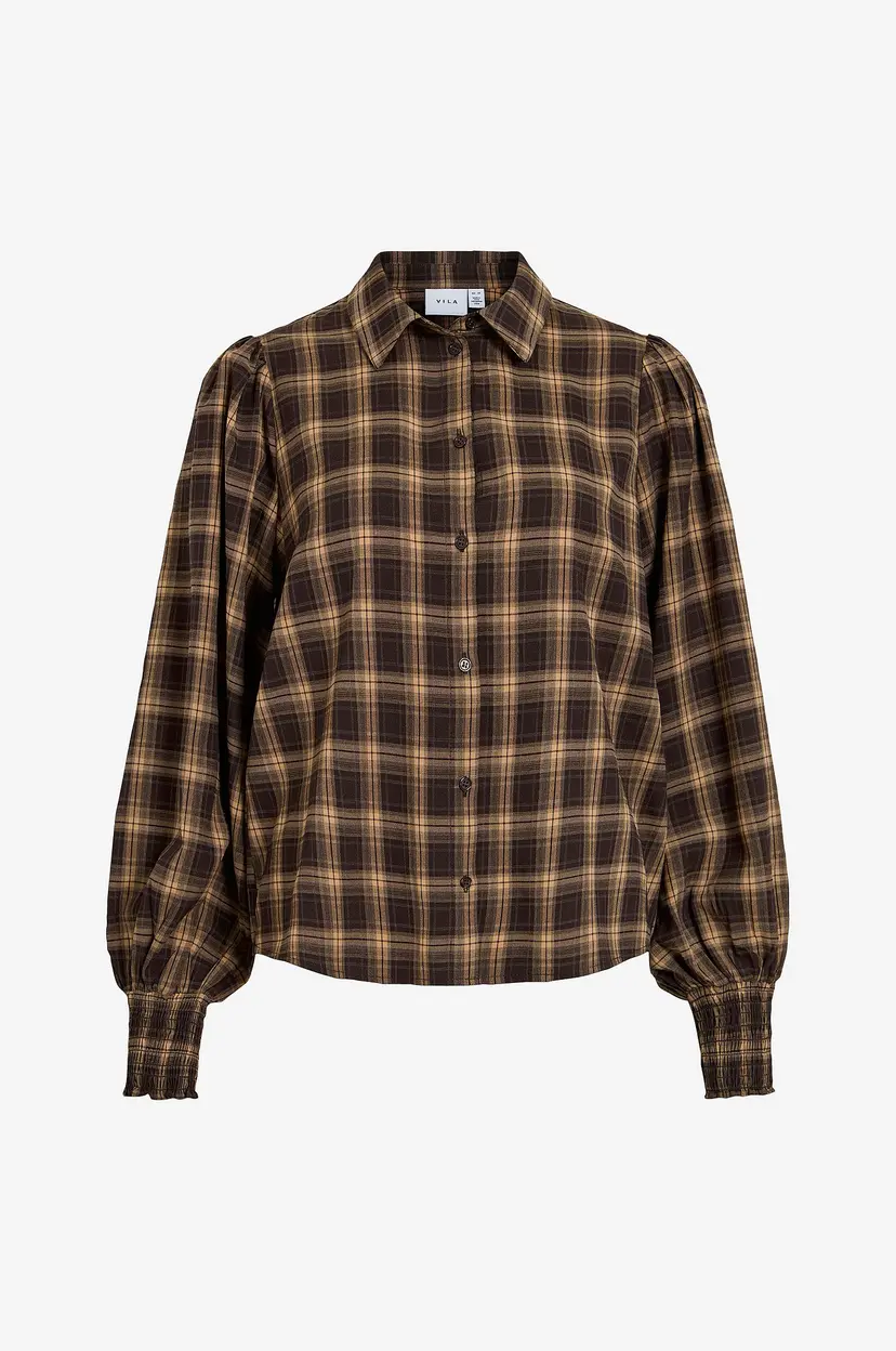 Vila Skjorte Vilene Check L/S Shirt - Brun