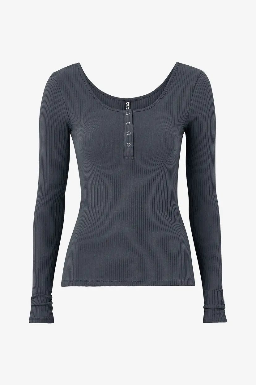 Pieces Topp pcKitte LS Top - Blå