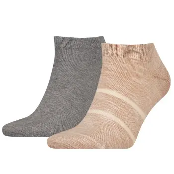 Tommy Hilfiger Tommy Hilfiger Strømper 2P Men Slub Sneaker Socks Beige Str 39/42 Herre