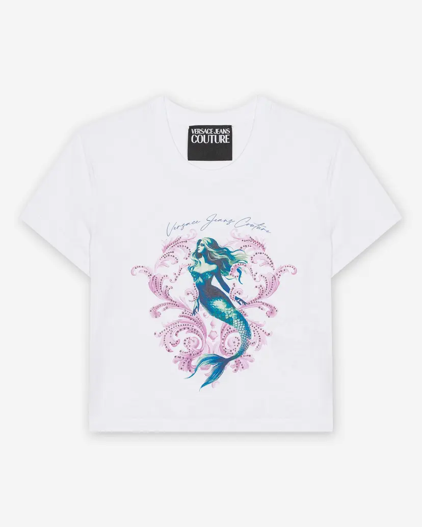 Versace Jeans Couture Versace Jeans Couture 80HAHD03 White Cropped t-shirt