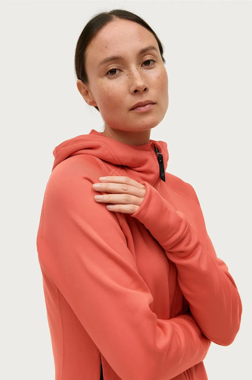 Áhkká Hettegenser Power Fleece FZ Hoodie W - Orange