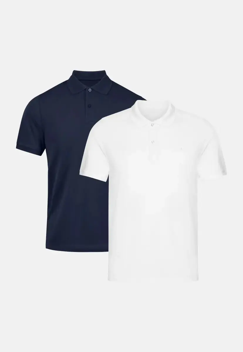 DANISH ENDURANCE DANISH ENDURANCE POLO T-SHIRT, Navy | Hvid, L