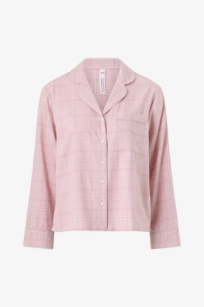 Hunkemöller Pyjamasskjorte Jacket Ls Vis Co Woven Check - Rosa