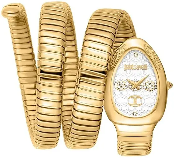 Just Cavalli Just Cavalli Dameklokke JC1L232M0025 Signature Sølvfarget/Gulltonet