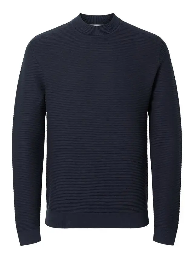 SELECTED SLHTION LS KNIT STRUCTURE MOCK NECK