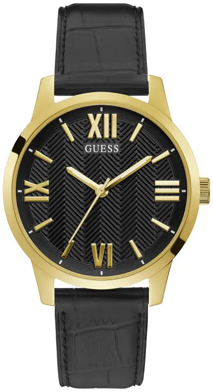 Guess Guess Herreklokke GW0250G2 Campbell Sort/Lær Ø42 mm
