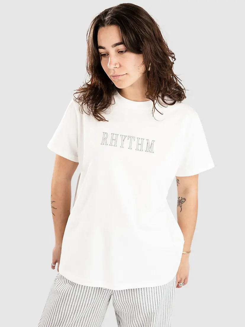 Rhythm Rhythm Flagship Boyfriend T-skjorte hvit