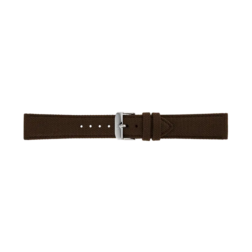 Daniel Wellington Silver Strap Brown Canvas | DW