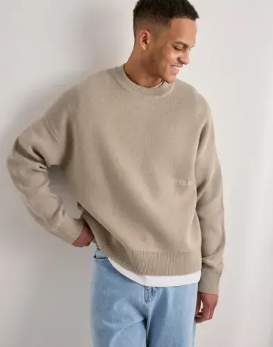 Que Sera Sera Que Sera Sera Connor Cotton Knit Strikkegensere Beige