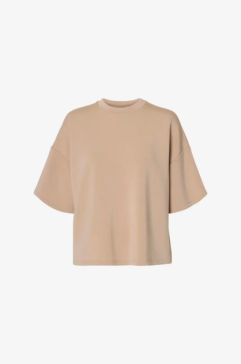 Selected Women T-skjorte slfOversized Tenny - Beige