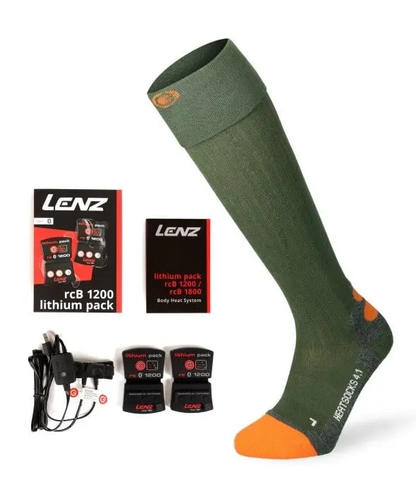 Lenz Lenz Set of Heat sock 4.1 + Lithium RCB 1200 Green/Orange