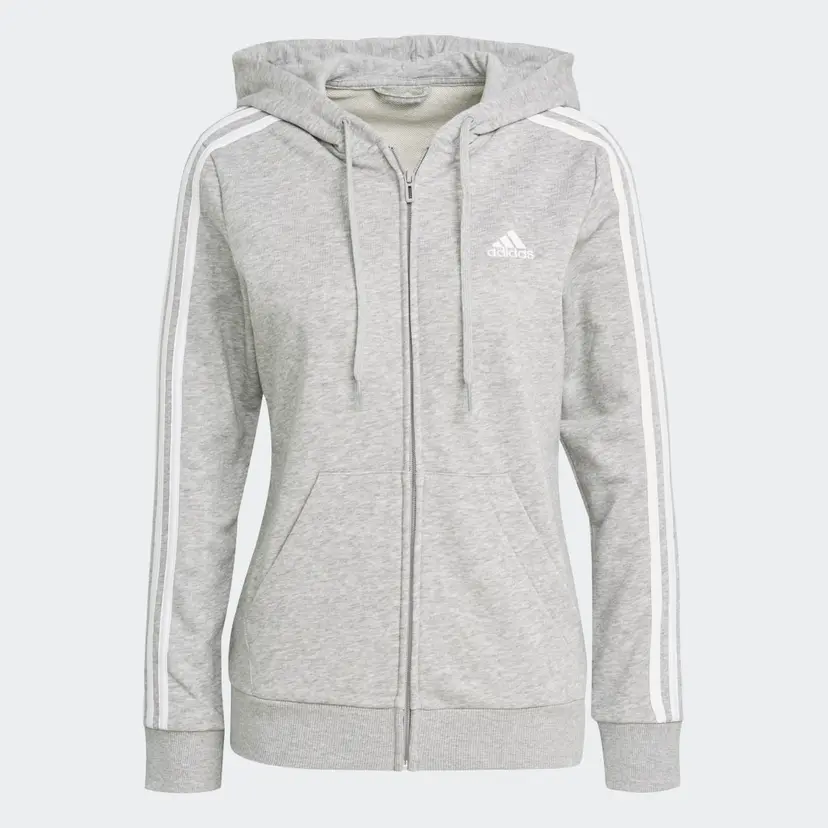 Adidas Essentials French Terry 3-Stripes Full-Zip Hettegenser