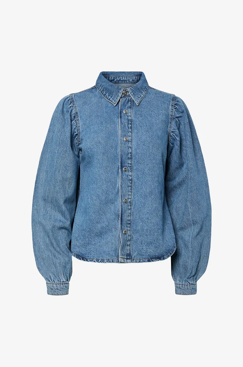 Pieces Denimskjorte pcRitt LS Denim Shirt - Blå