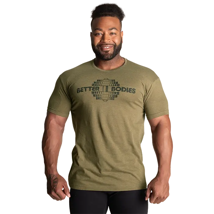Better Bodies Recruit Tee, Army Green Melange, 3XL