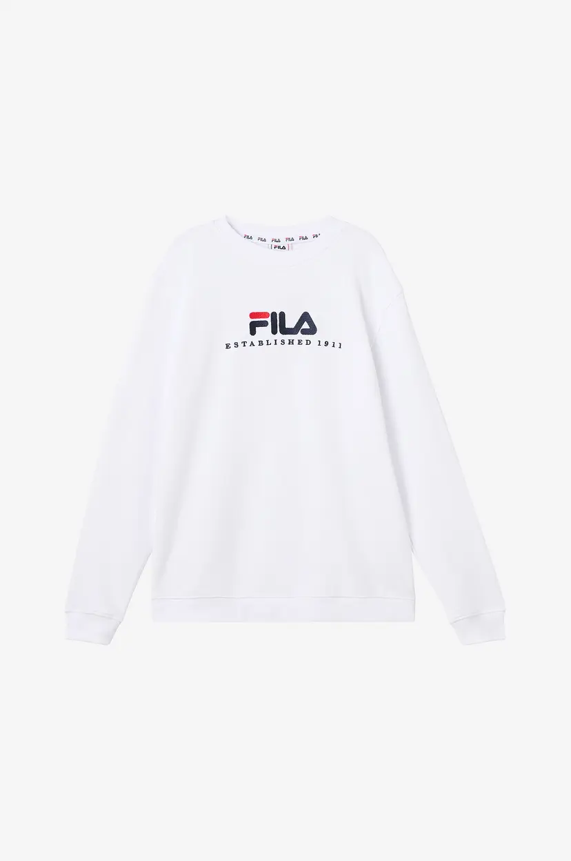 Fila Collegegenser Lohbarbek Logo Crew Sweat - Hvit