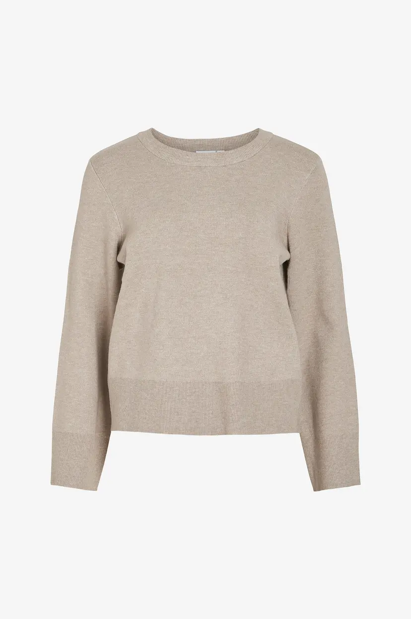 Vila Genser viCassie O-neck L/S Knit Top - Beige