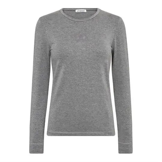Co Couture Co' Couture - Manny Lurex Emb Ls Tee - Silver