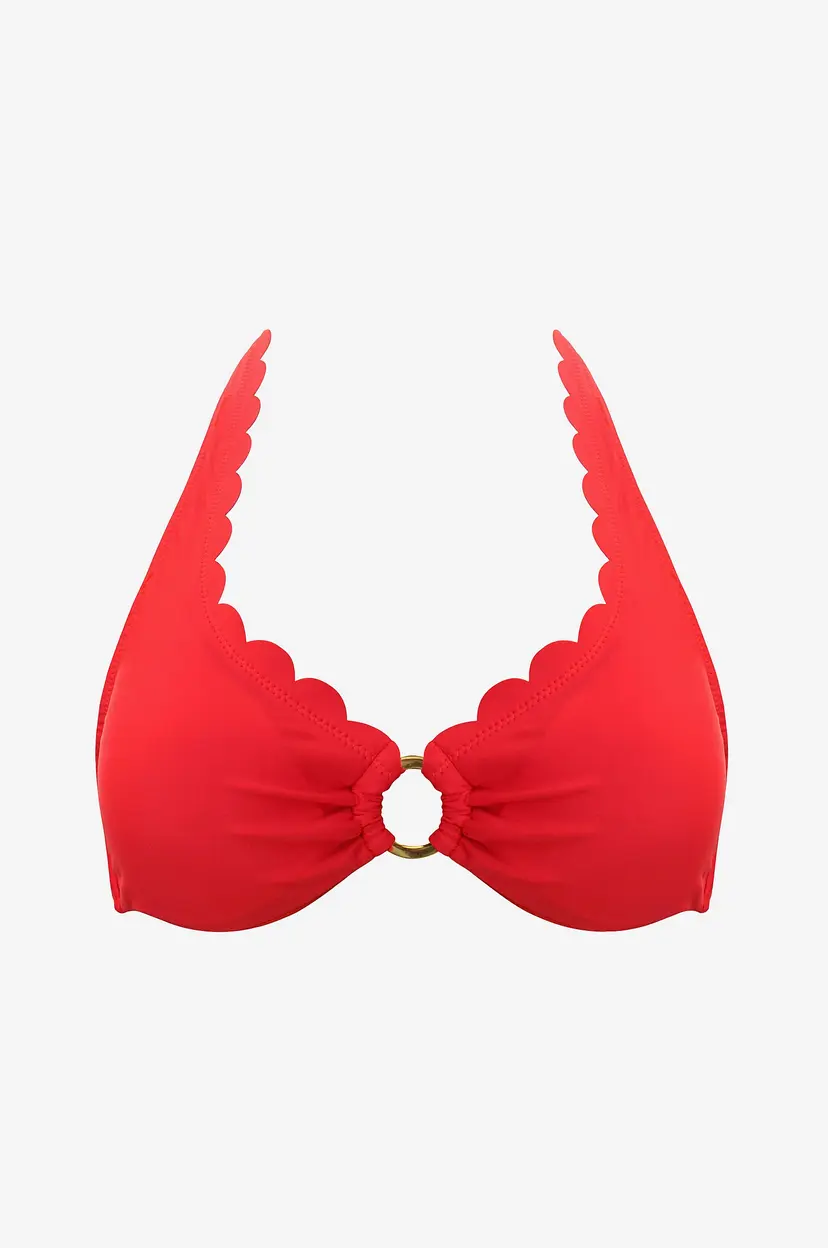KAANDA Beach life Bikini BH New Venus Scallop UW Halter Top - Rød