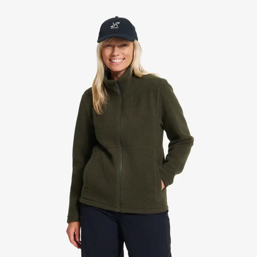 RevolutionRace Moss Pile Fleece Jacket Dame Forest Night