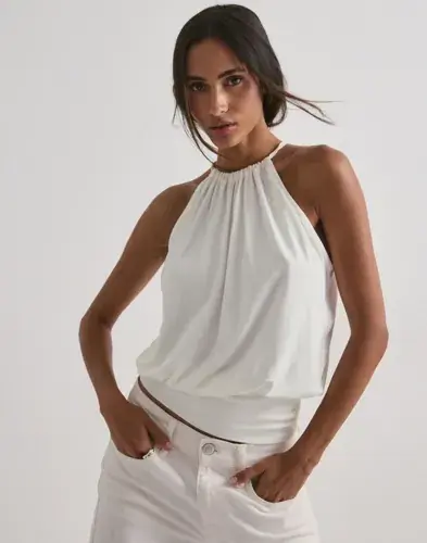 Nelly Nelly - Hvit - Soft Drape Tie Back Top