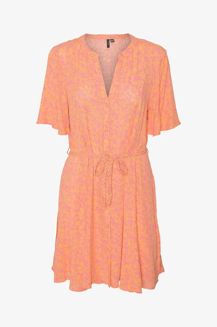 Vero Moda Kjole vmMenny 2/4 Short Shirt Dress Wwn - Rosa