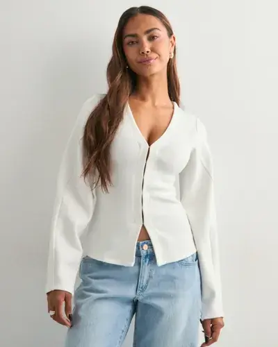 Nelly Nelly - Hvit - Waist Focus Cardigan