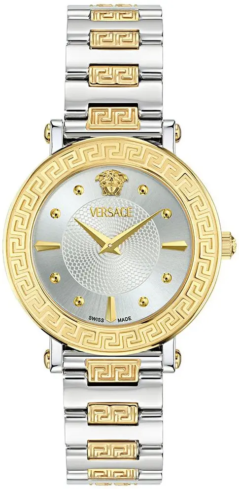 Versace Versace Dameklokke VE9C00524 Greca Sølvfarget/Gulltonet stål Ø35 mm