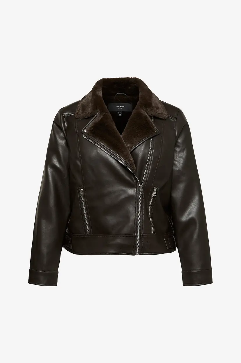 Vero Moda Curve Jakke Vmchailey Short Coated Jacket Cur - Brun
