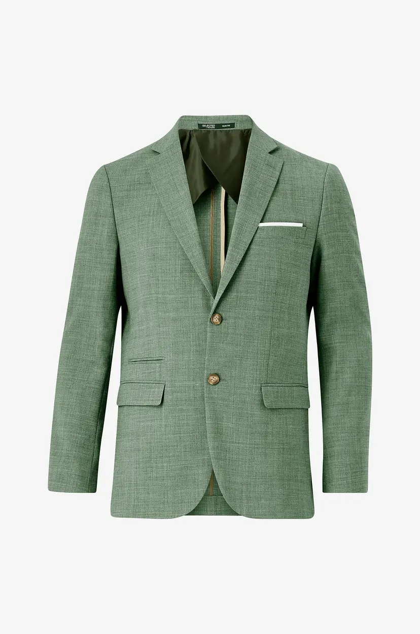 Selected Men Blazer slhSlim-Oasis Linen Blz B Noos - Grønn