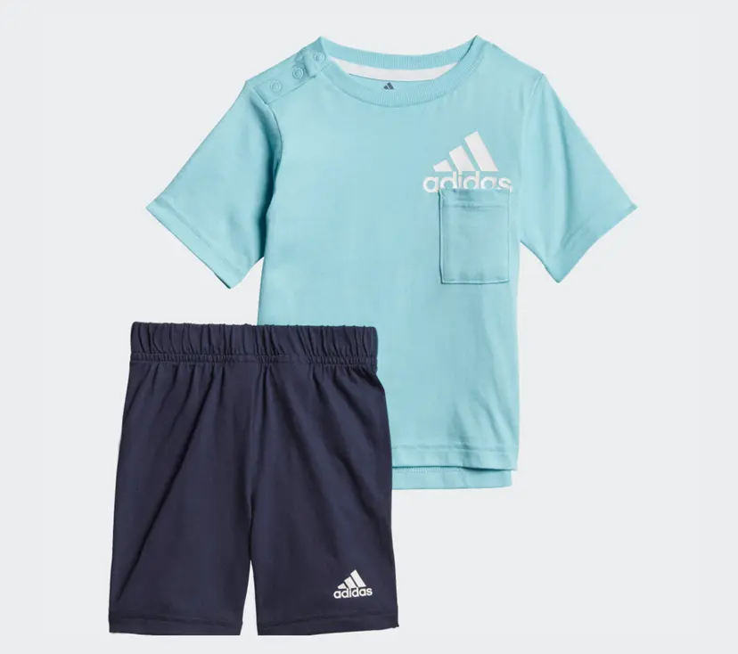 Adidas Mørk Blå/Turkis Adidas Bos Sum Sett (62 / 3 mnd)
