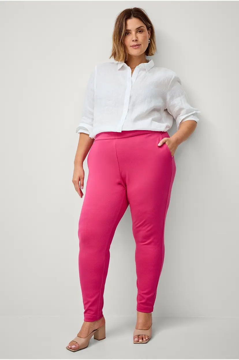 Zizzi Bukser jMaddie Cropped Pants - Rosa