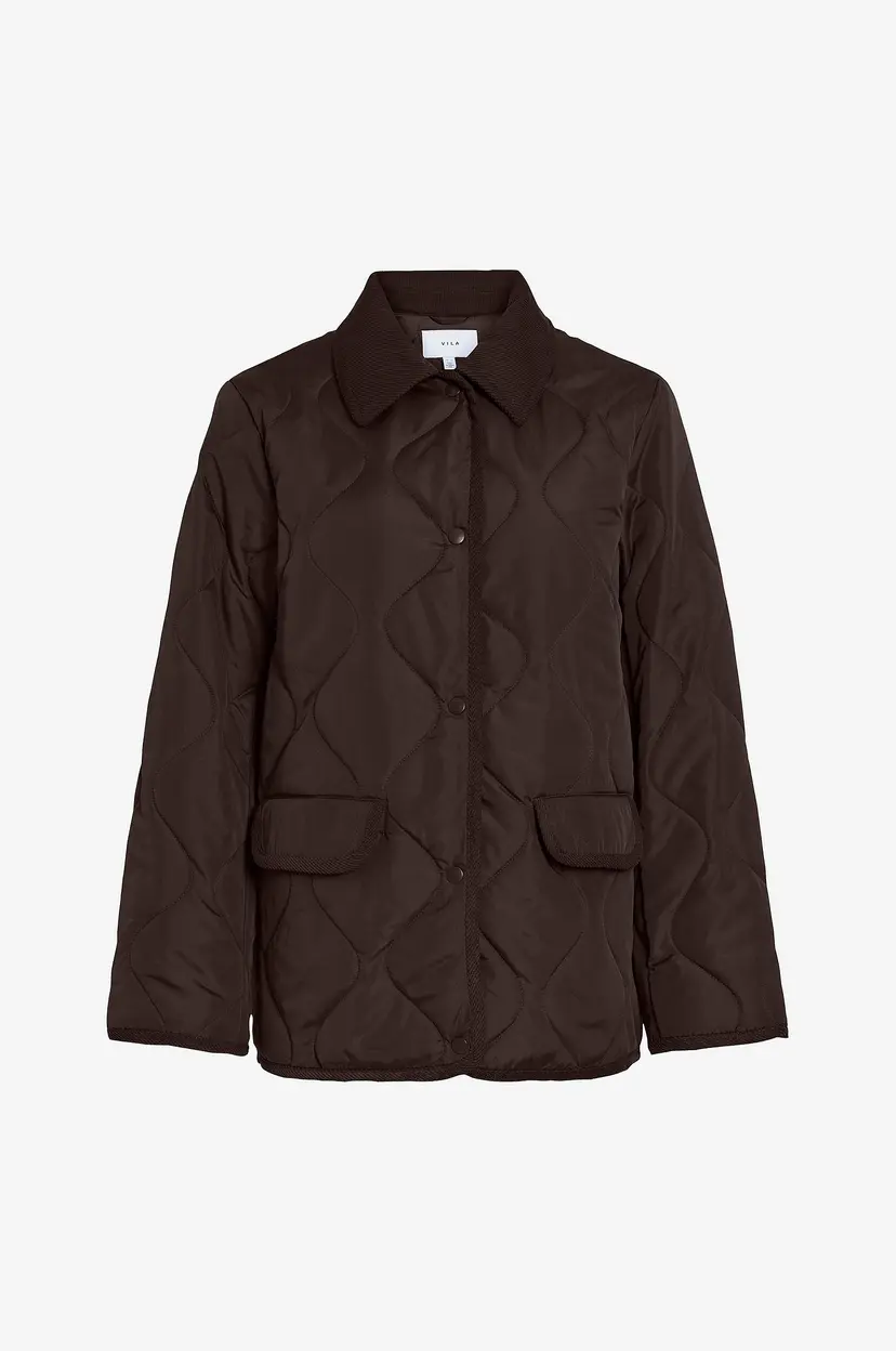 Vila Jakke Vitate L/s Quilt Detail - Brun