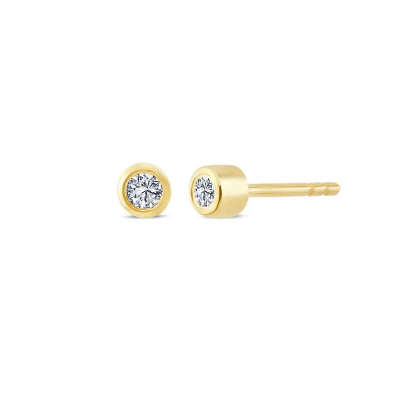 Nuran Nuran - Tube 14kt ørestikker med diamant - ø1062 004
