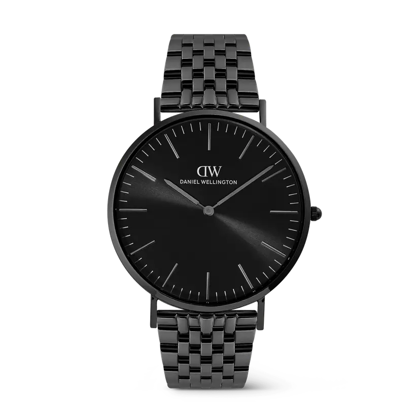 Daniel Wellington Black 40mm Watch Classic 7-link All | DW