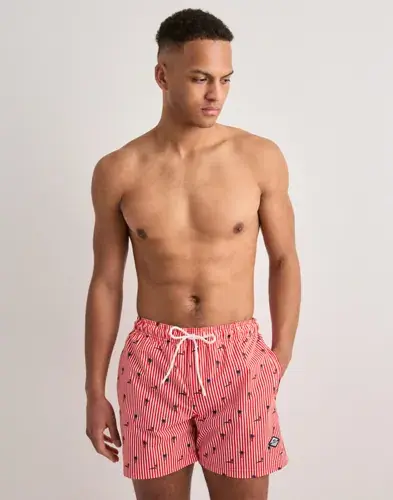 Jack & Jones Jack & Jones Jpstmaui Breeze Mini Stripe Swim Sr Badeshorts Rød