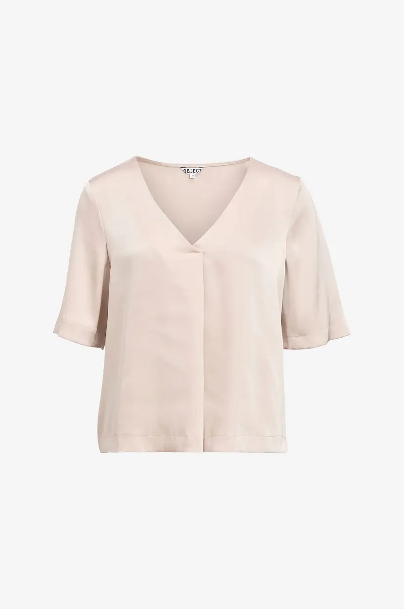 Object Collectors Item Bluse Objchilli 2/4 LO V-neck Div - Beige