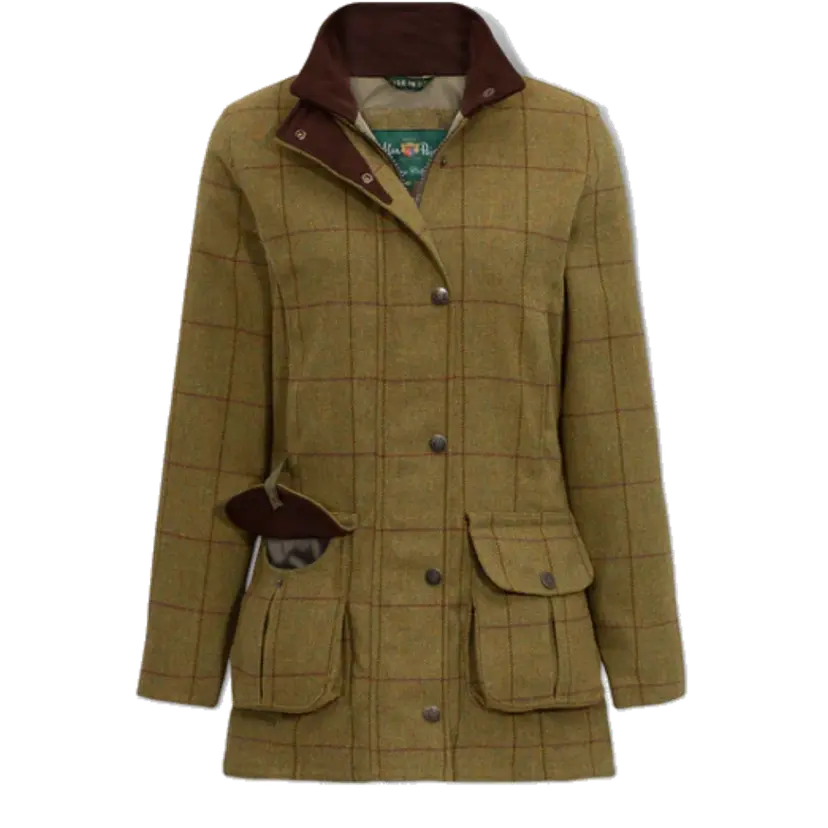 Alan Paine Alan Paine Rutland Ladies Waterproof Tweed Coat Lichen