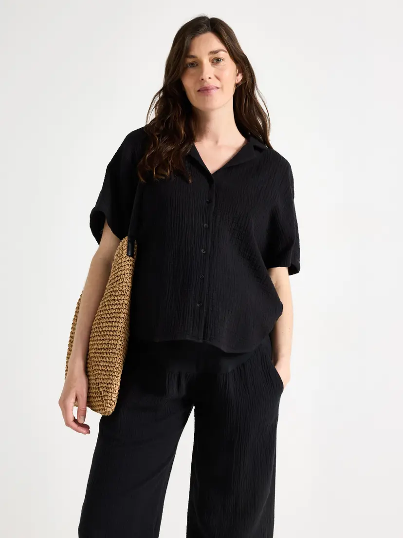 Lindex MOM krepp skjorte