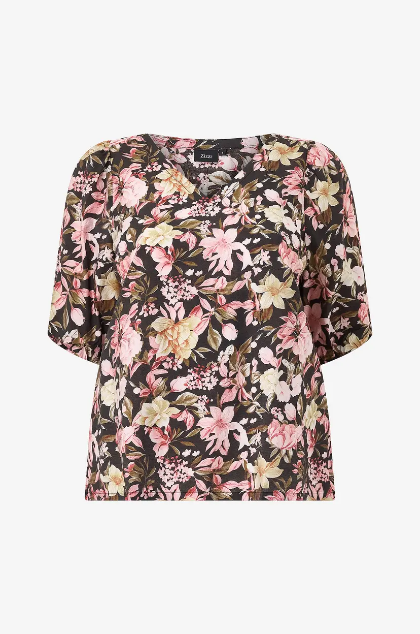 Zizzi Bluse Castina, 1/2, Blouse - Svart